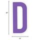 Purple Letter (D) Corrugated Plastic Yard Sign, 30in